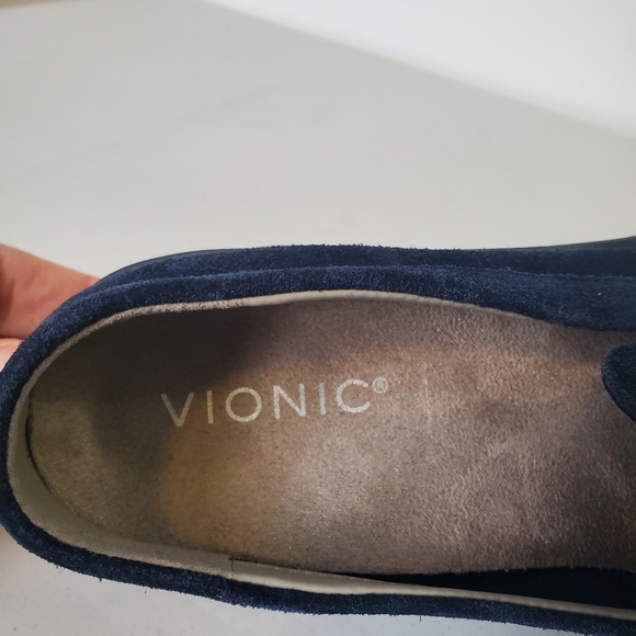 Vionic Uptown Navy Blue Suede Loafers - Picture 6 of 14